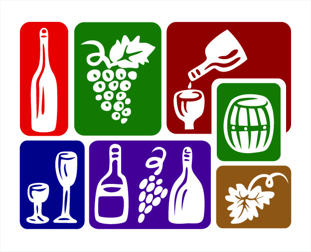 free vector Wine and grapes vector